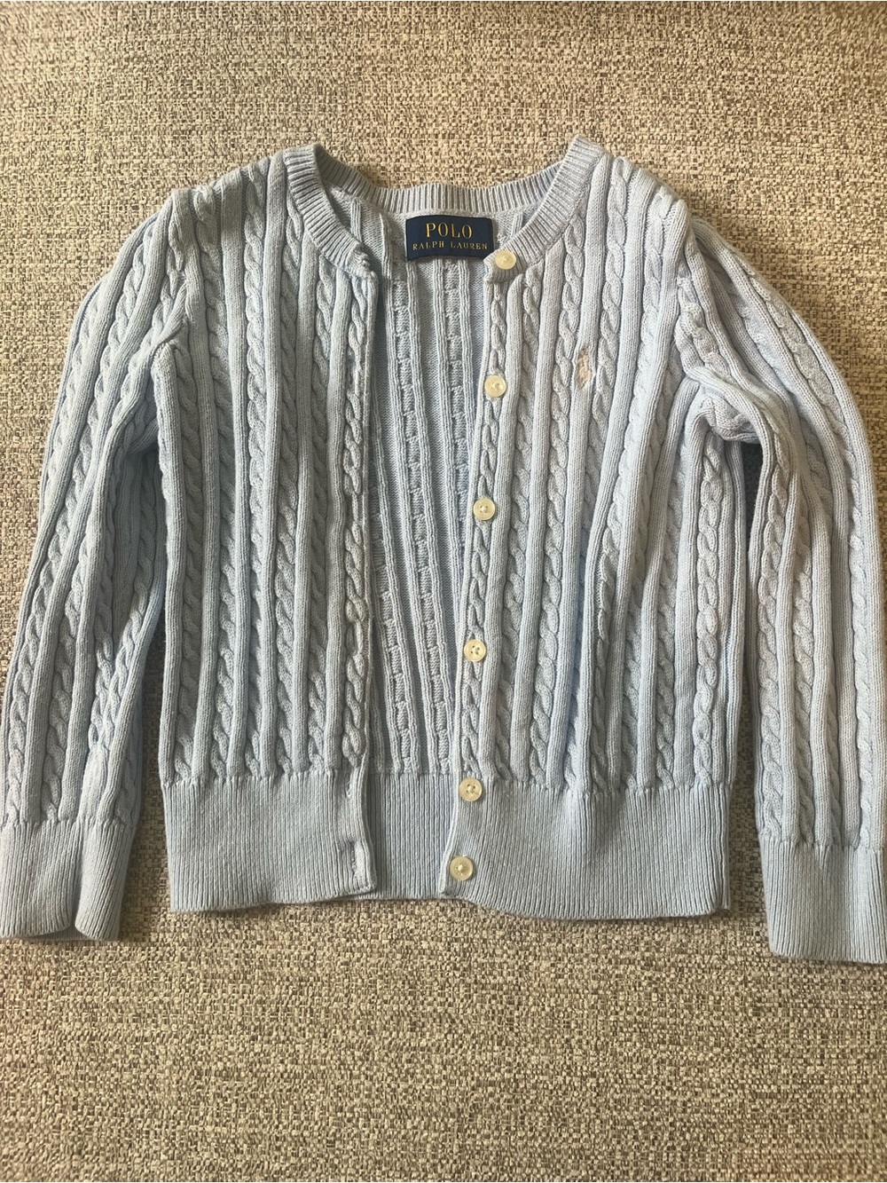 Polo by Ralph Lauren Baby Blue Cable-Knit Cardigan 3t 4t